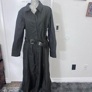 NWT Zara Black Belted Maxi Dress